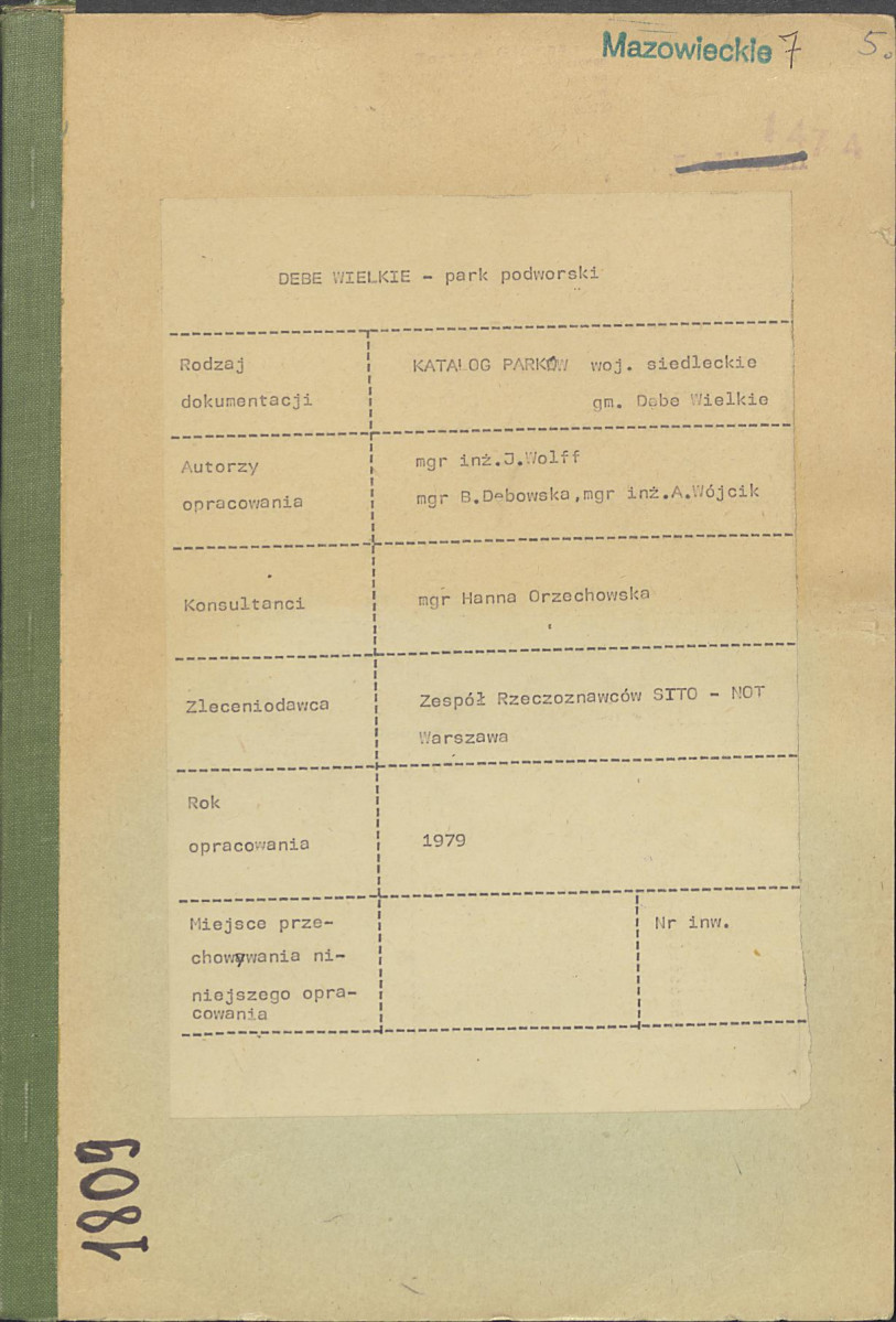 Ewidencja parkowa, skan nr 1