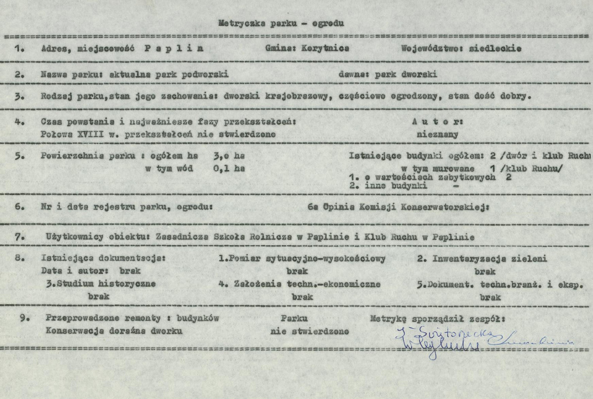 Ewidencja parkowa, skan nr 6