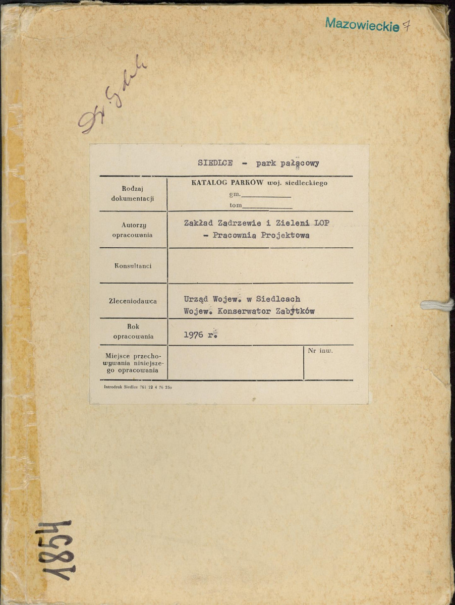 EP - Ewidencja parkowa, skan nr 1