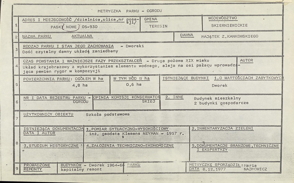 Ewidencja parkowa, skan nr 5