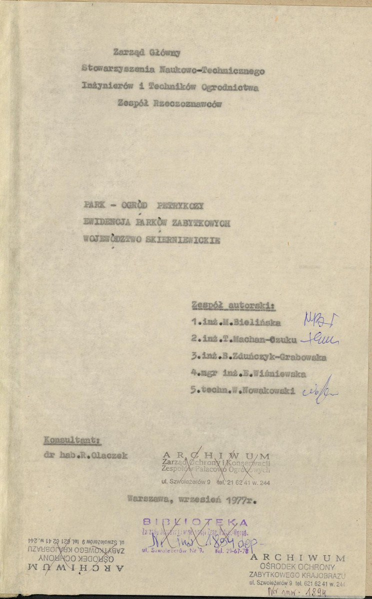 EP - Ewidencja parkowa, skan nr 5