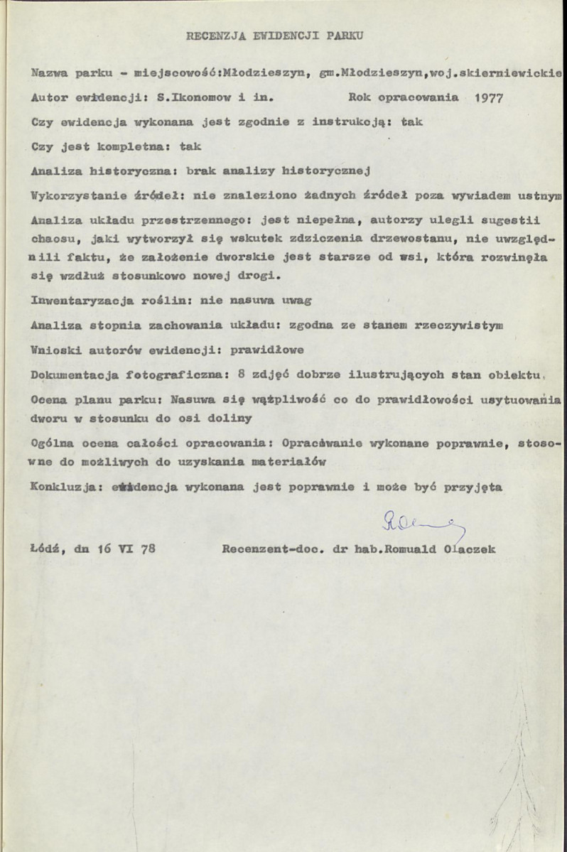 Ewidencja parkowa, skan nr 13