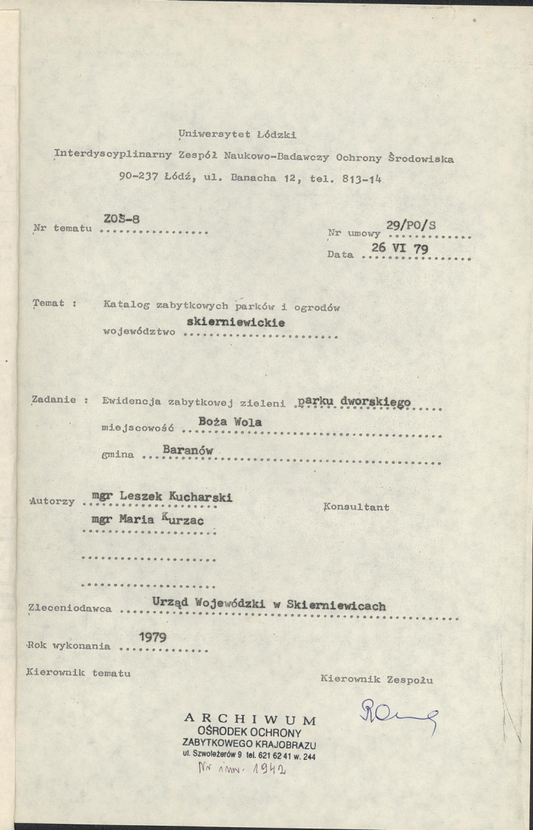 EP - Ewidencja parkowa, skan nr 5