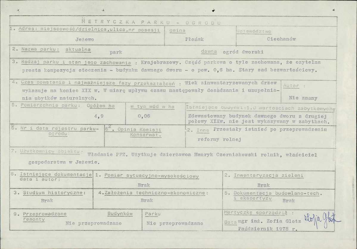 Ewidencja parkowa, skan nr 7