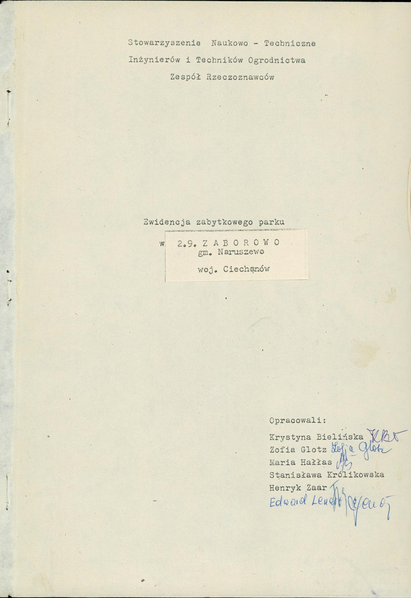 Ewidencja parkowa, skan nr 3