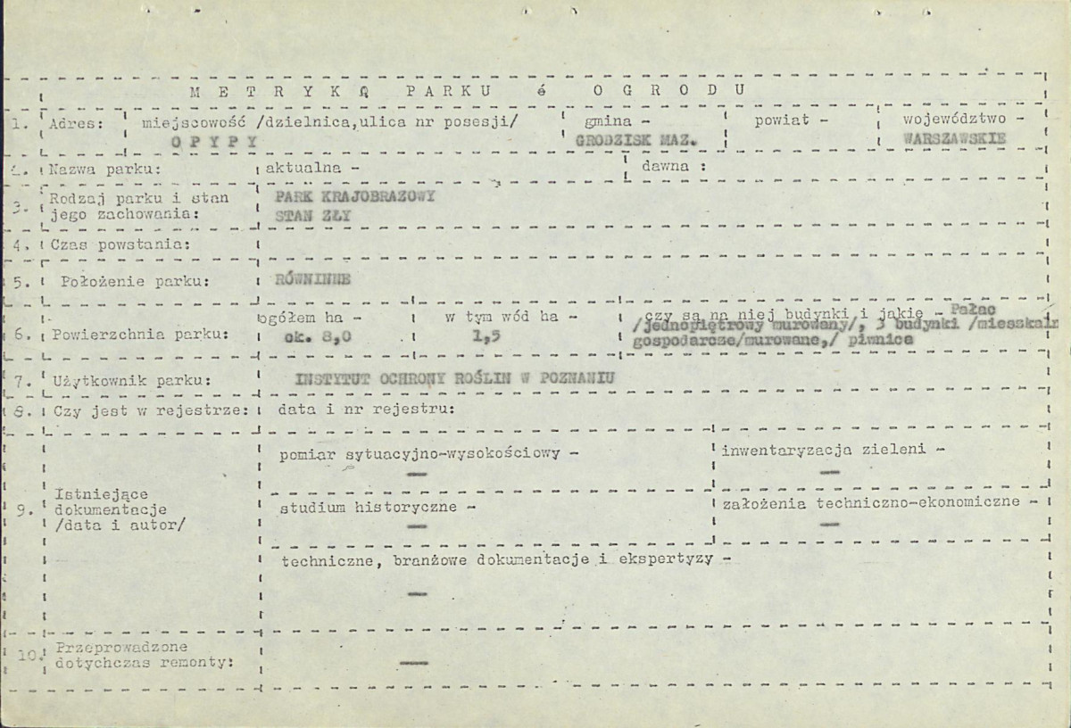 EP - Ewidencja parkowa, skan nr 4