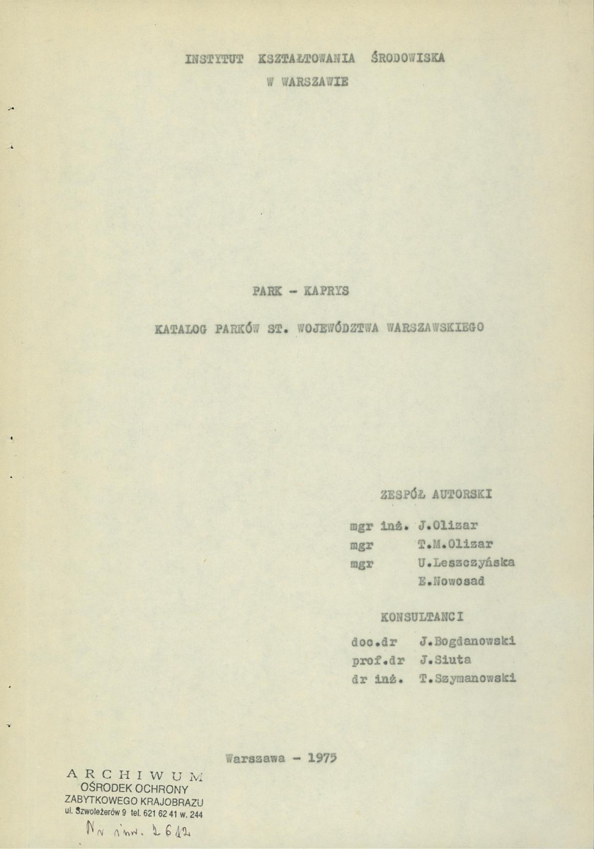 EP - Ewidencja parkowa, skan nr 3