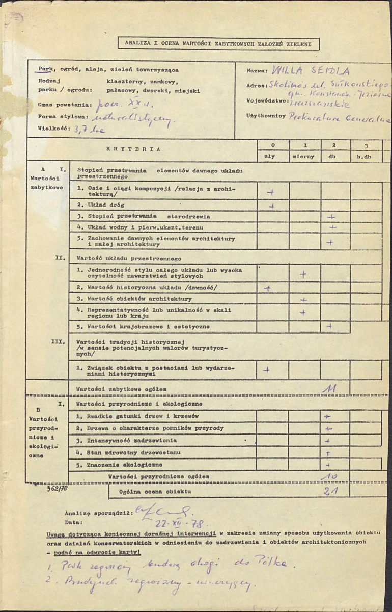 EP - Ewidencja parkowa, skan nr 3