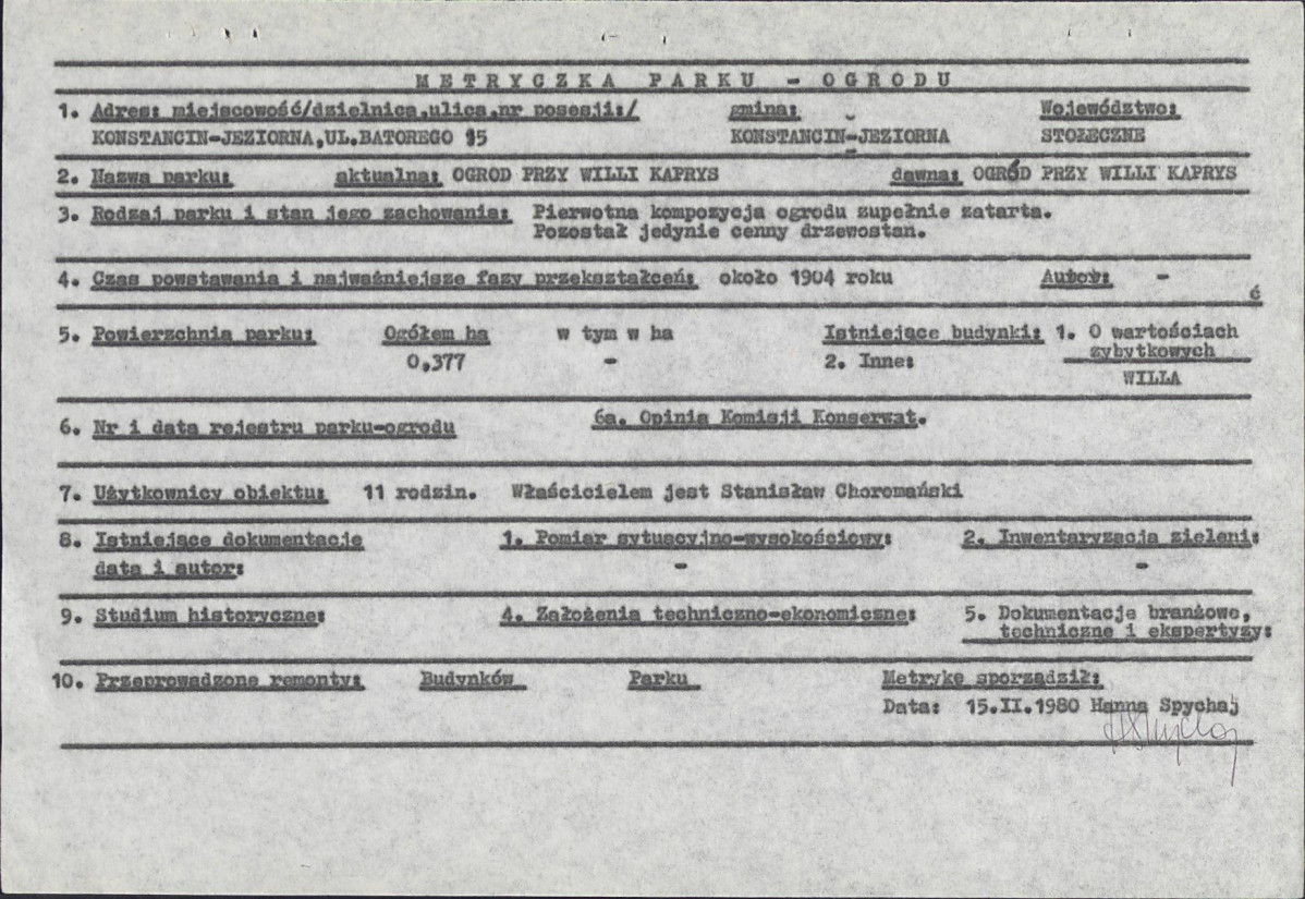 Ewidencja parkowa, skan nr 6