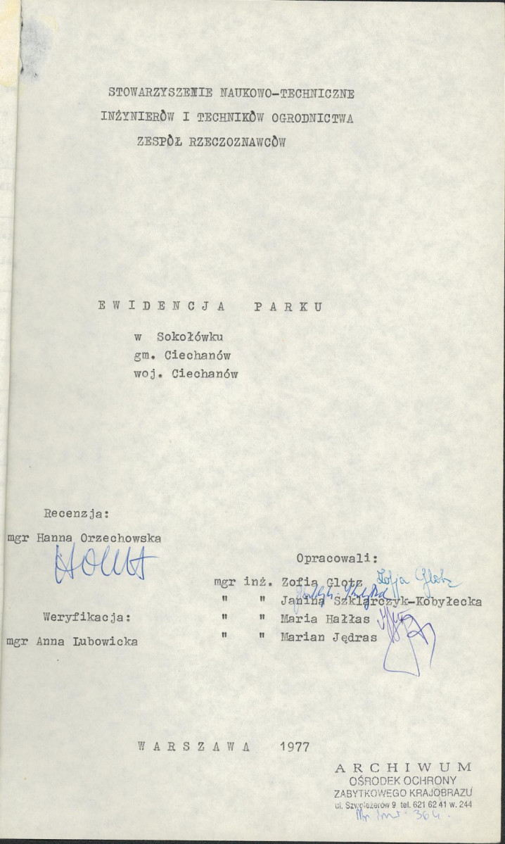 EP - Ewidencja parkowa, skan nr 6