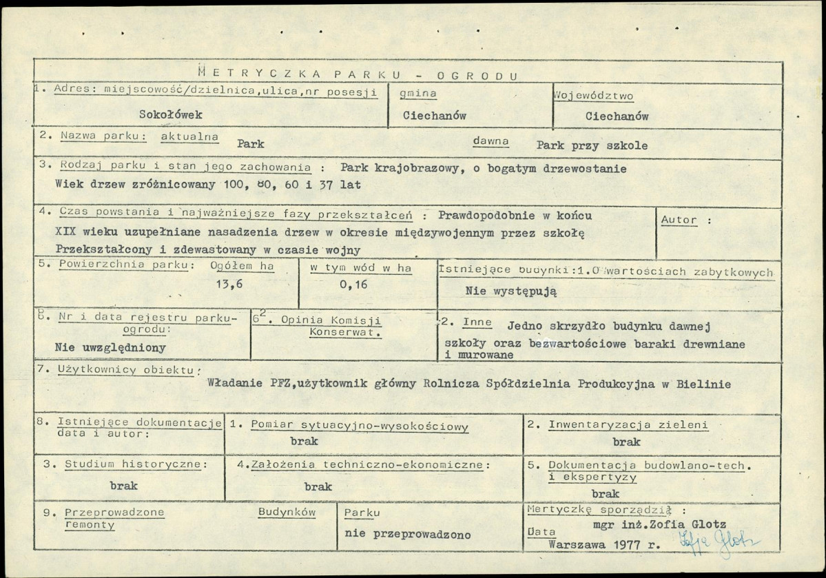 EP - Ewidencja parkowa, skan nr 8