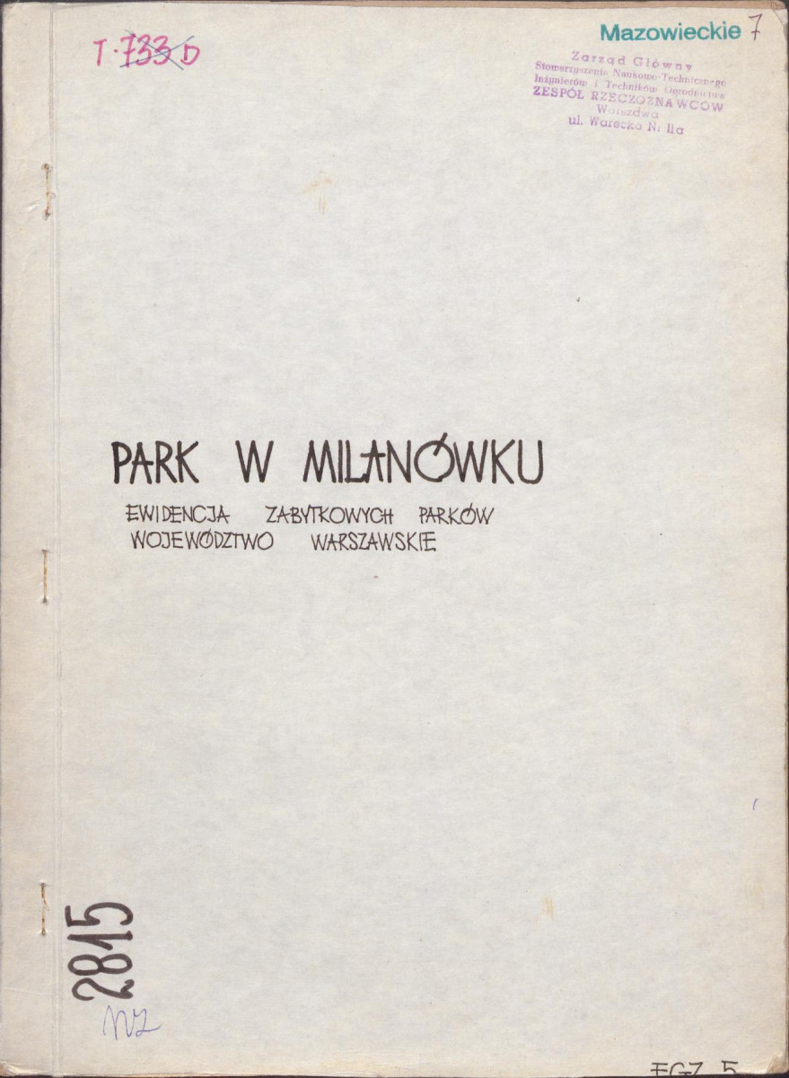 EP - Ewidencja parkowa, skan nr 1