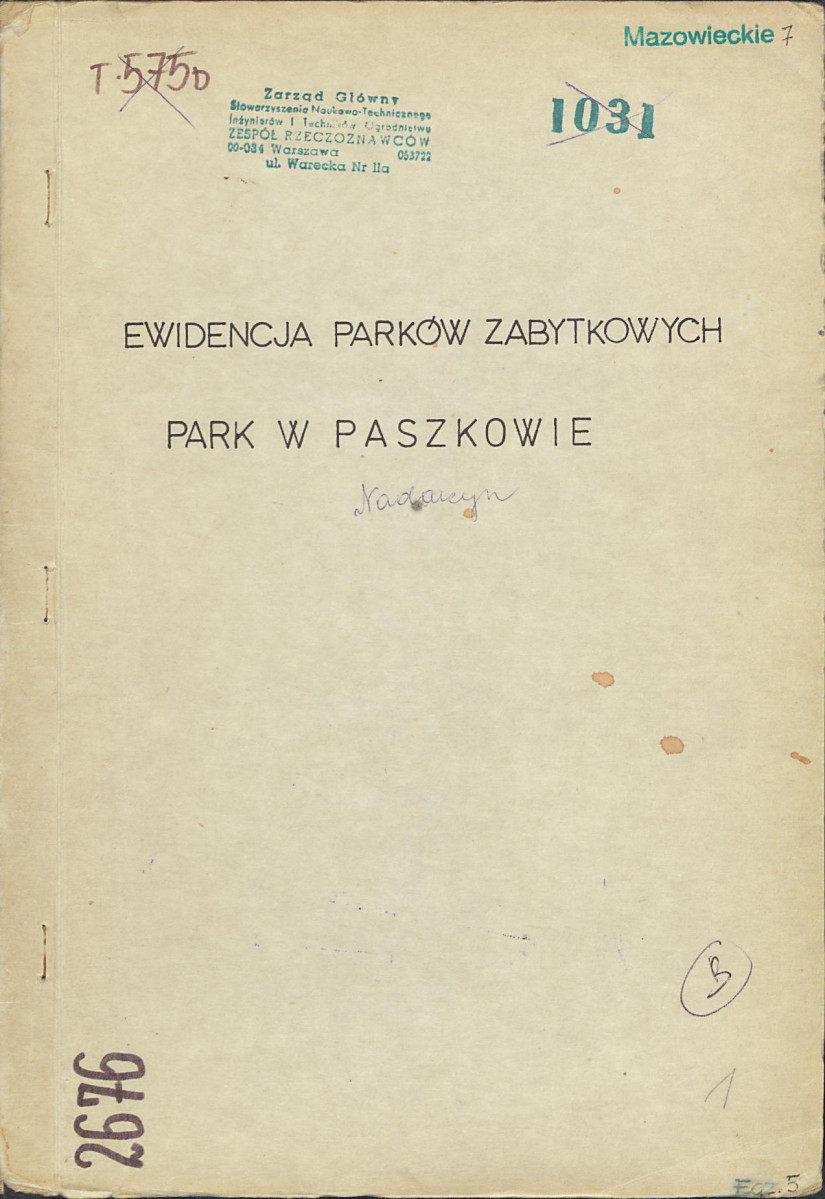 Ewidencja parkowa, skan nr 1