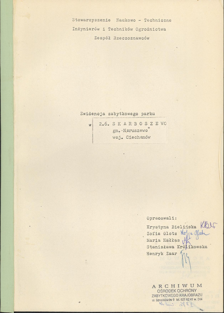 Ewidencja parkowa, skan nr 3