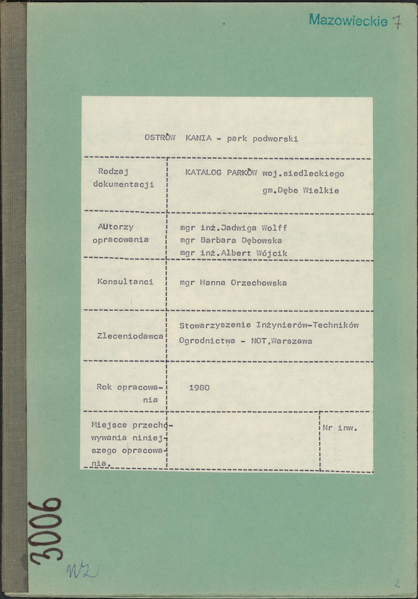 Ewidencja parkowa, skan nr 1