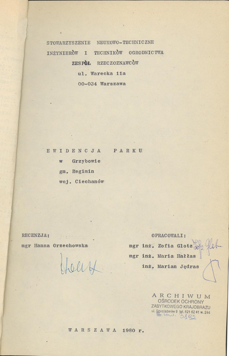 EP - Ewidencja parkowa, skan nr 5