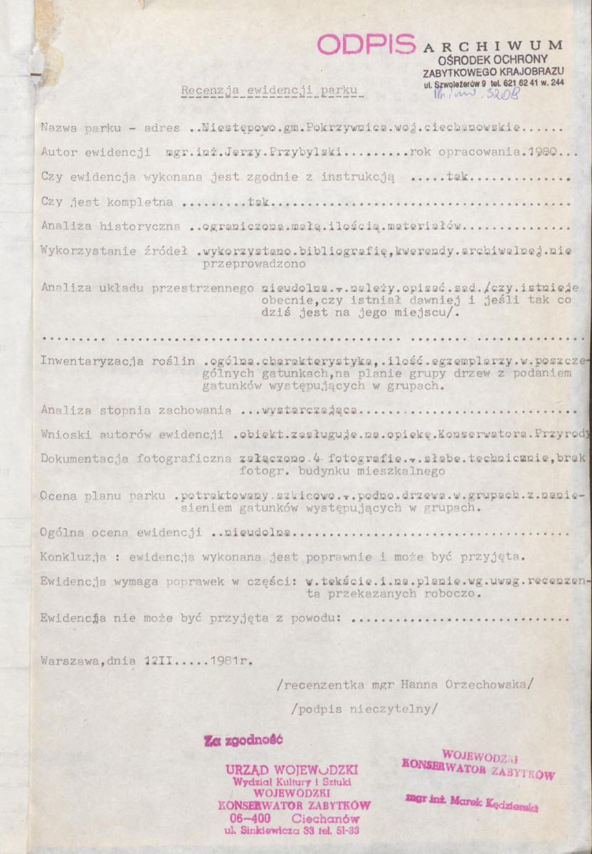 EP - Ewidencja parkowa, skan nr 4