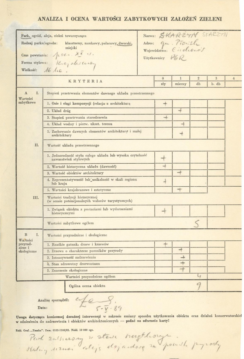 Ewidencja parkowa, skan nr 3