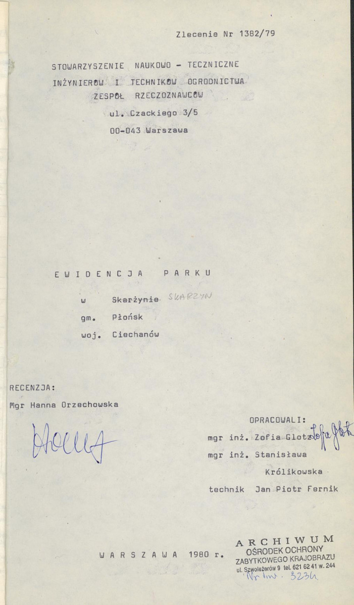 Ewidencja parkowa, skan nr 4