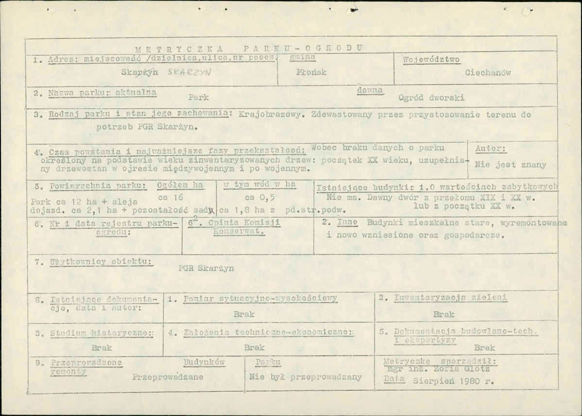 Ewidencja parkowa, skan nr 7