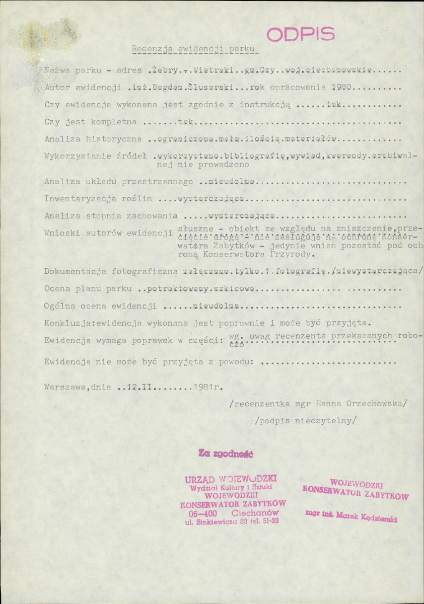 EP - Ewidencja parkowa, skan nr 4