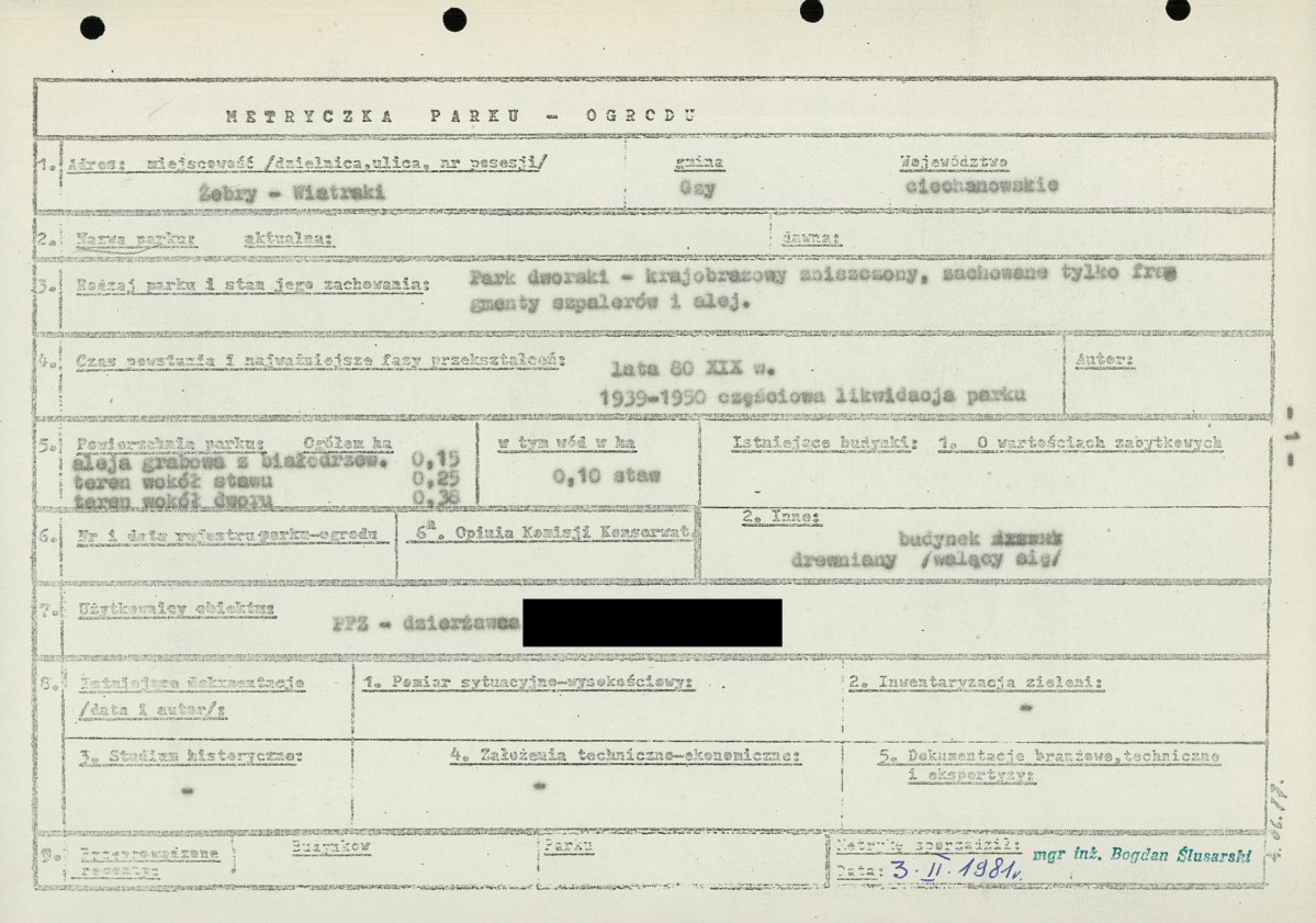 EP - Ewidencja parkowa, skan nr 8