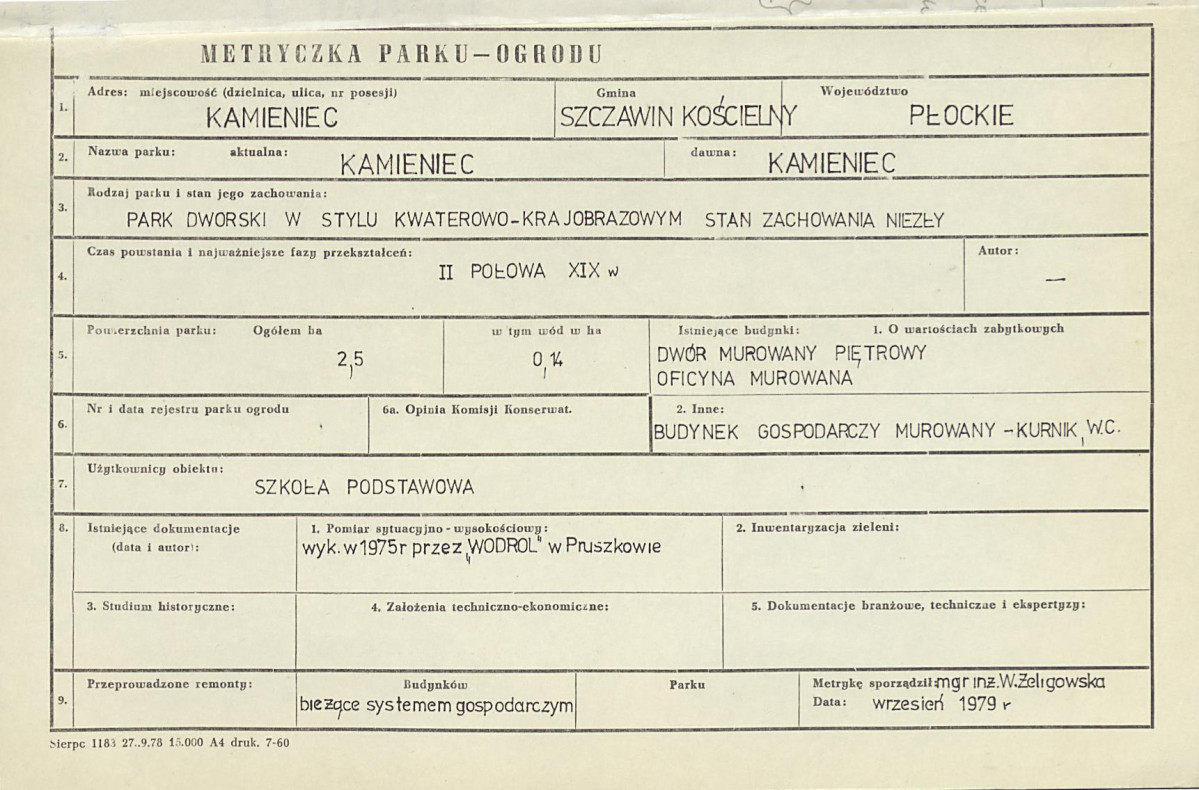 Ewidencja parkowa, skan nr 7
