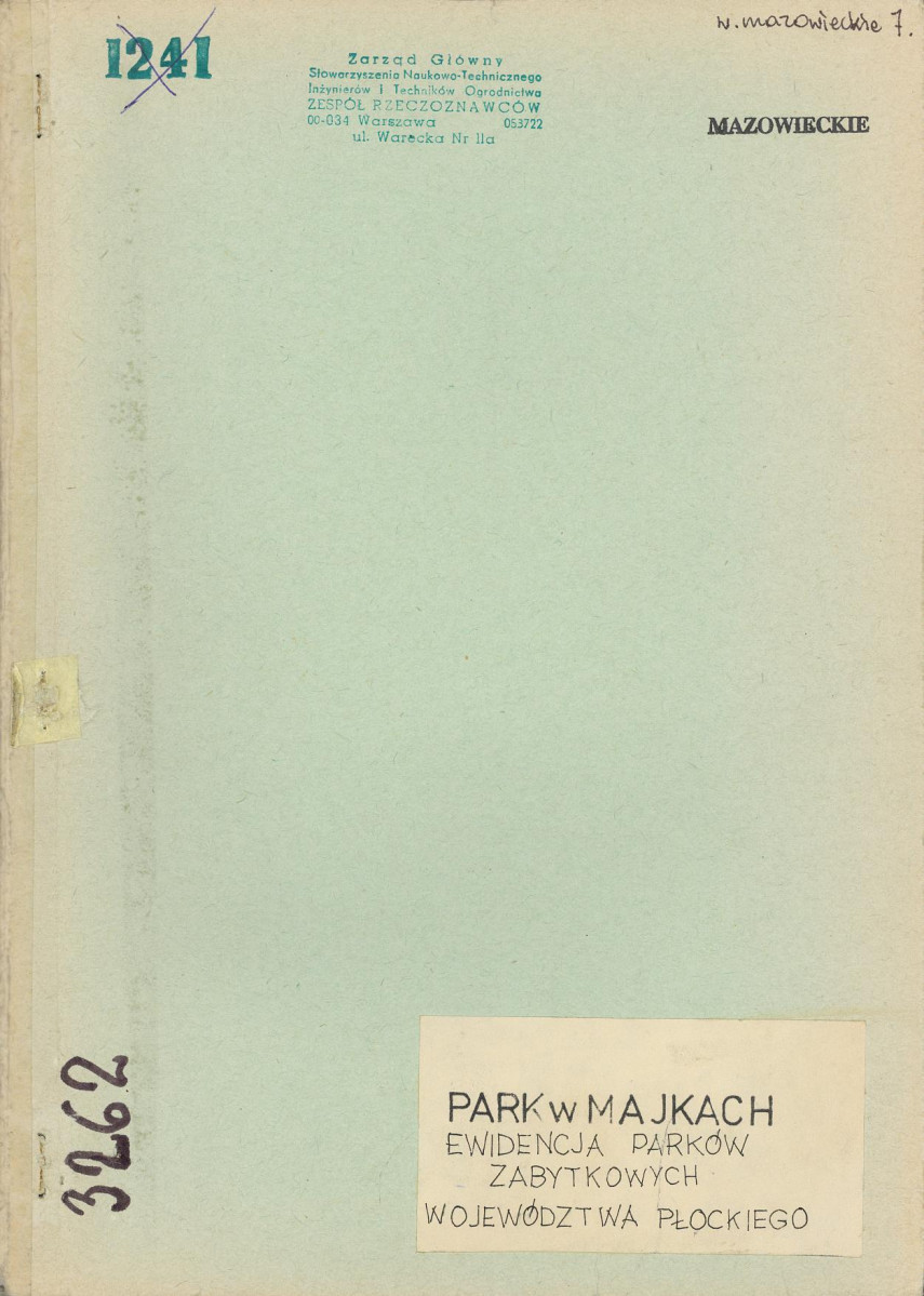 Ewidencja parkowa, skan nr 1