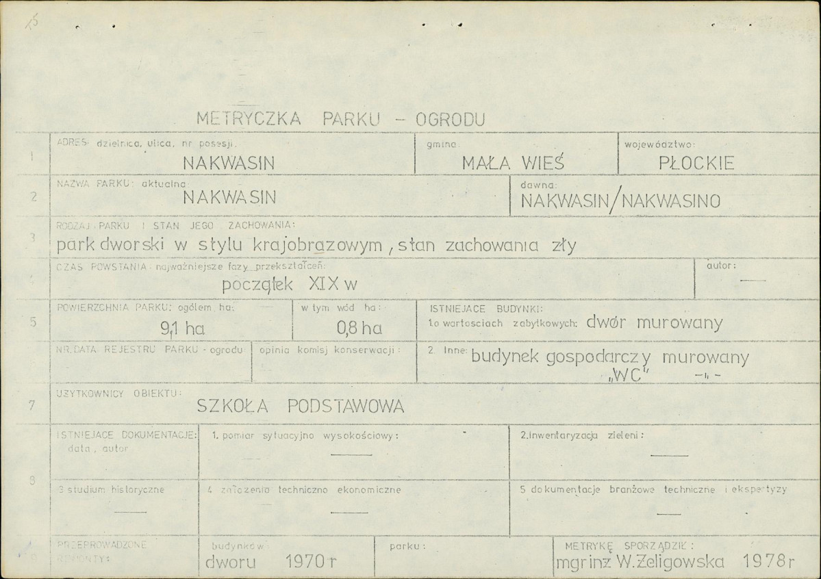 Ewidencja parkowa, skan nr 6