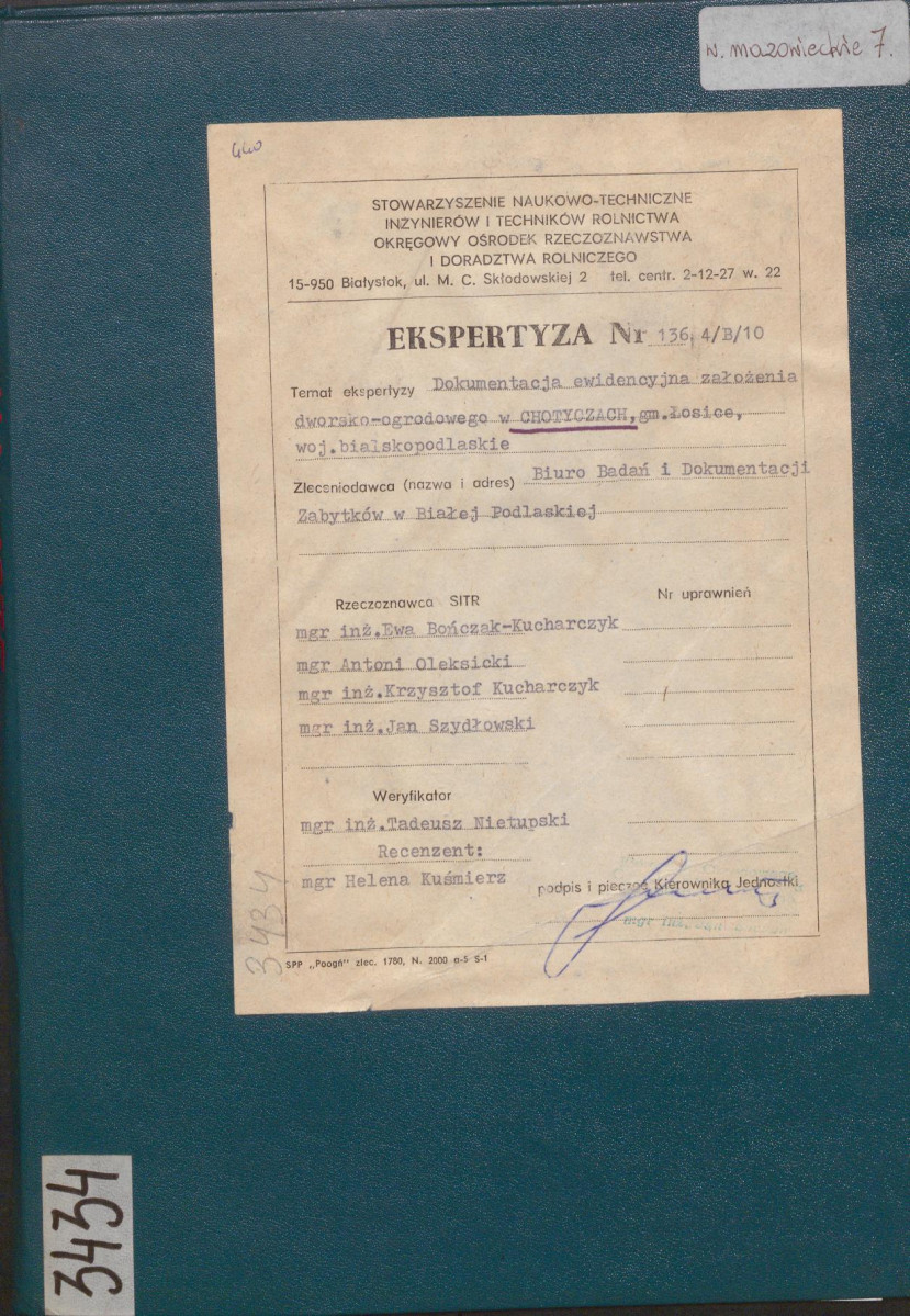 Ewidencja parkowa, skan nr 1