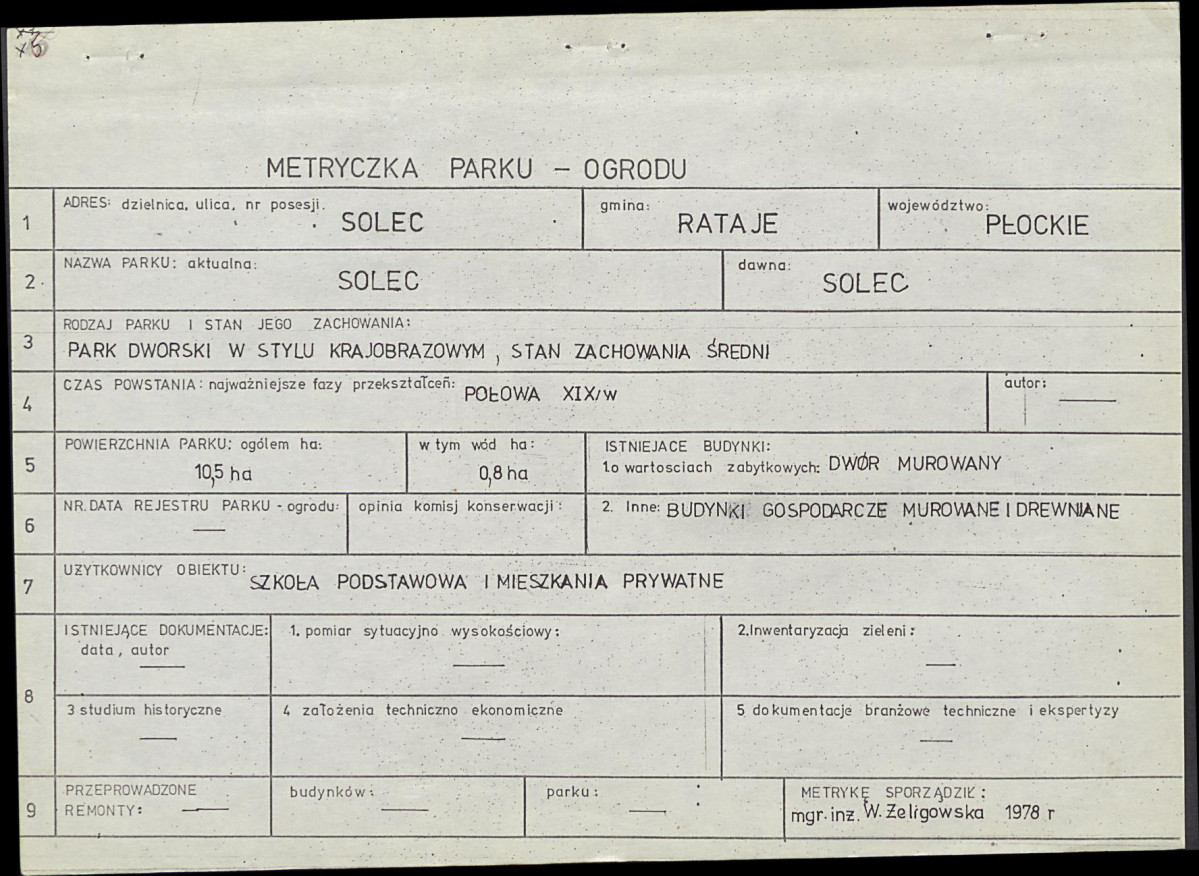 Ewidencja parkowa, skan nr 6