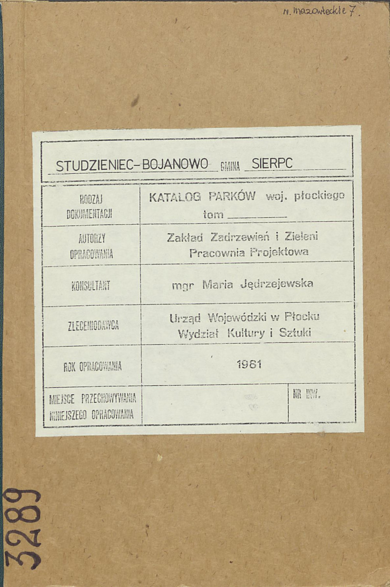Ewidencja parkowa, skan nr 1