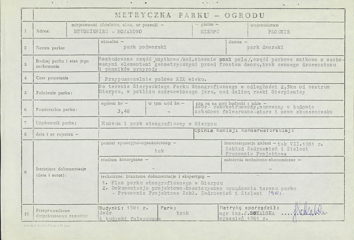 Ewidencja parkowa, skan nr 5