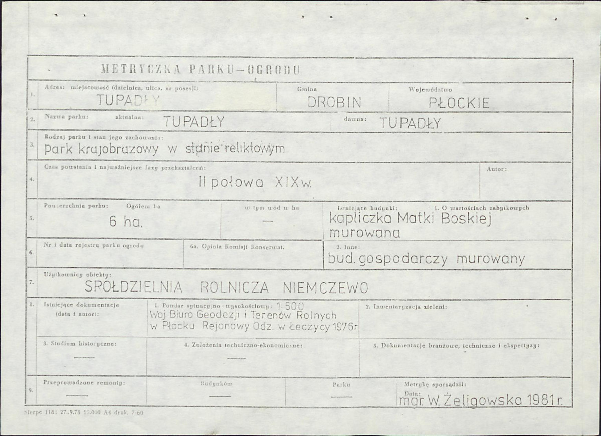 Ewidencja parkowa, skan nr 7