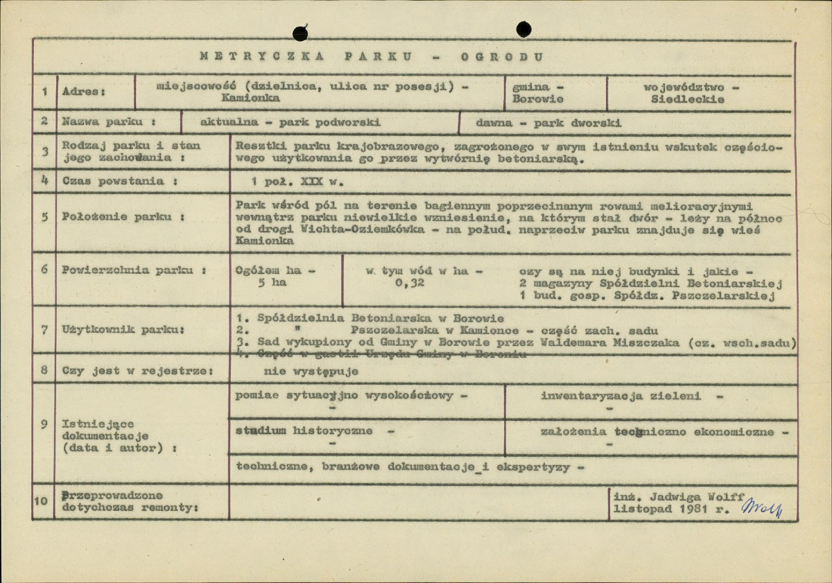 EP - Ewidencja parkowa, skan nr 6