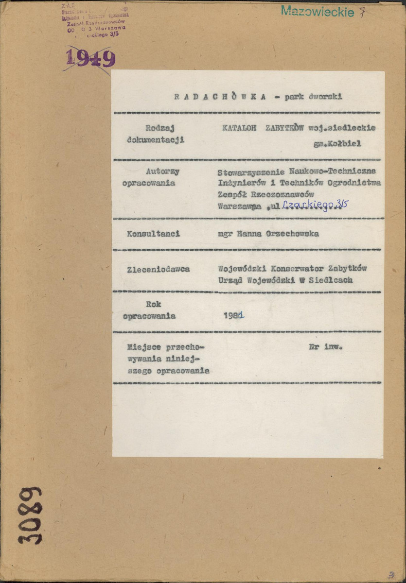 Ewidencja parkowa, skan nr 1