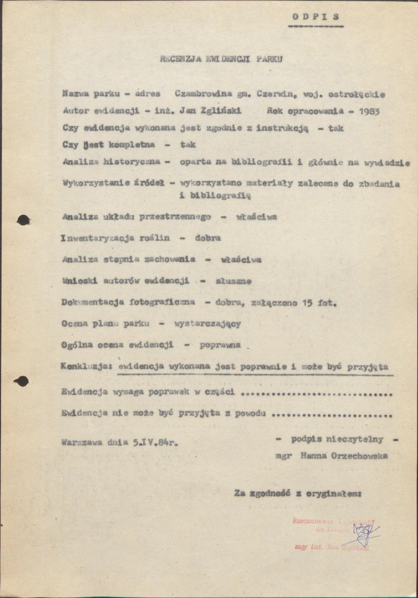Ewidencja parkowa, skan nr 6