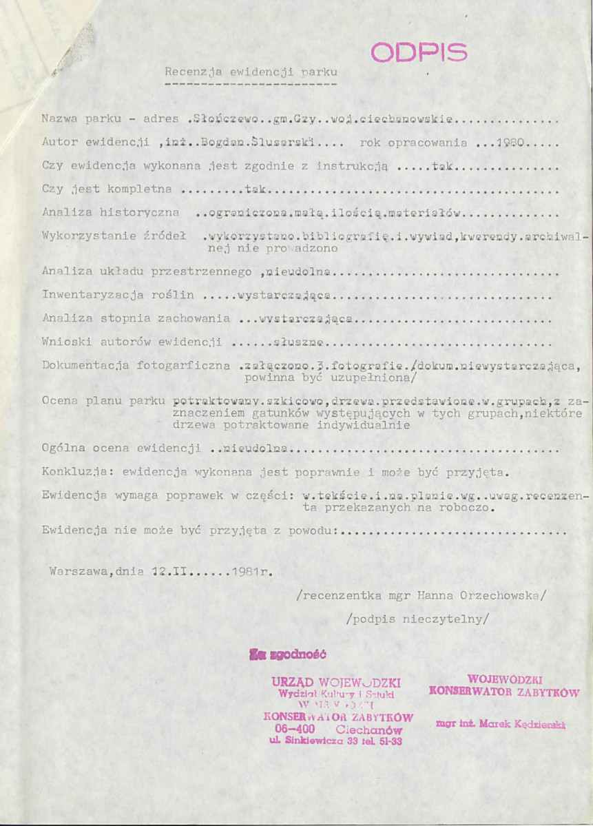 EP - Ewidencja parkowa, skan nr 4