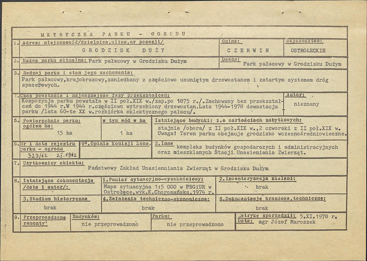 Ewidencja parkowa, skan nr 6