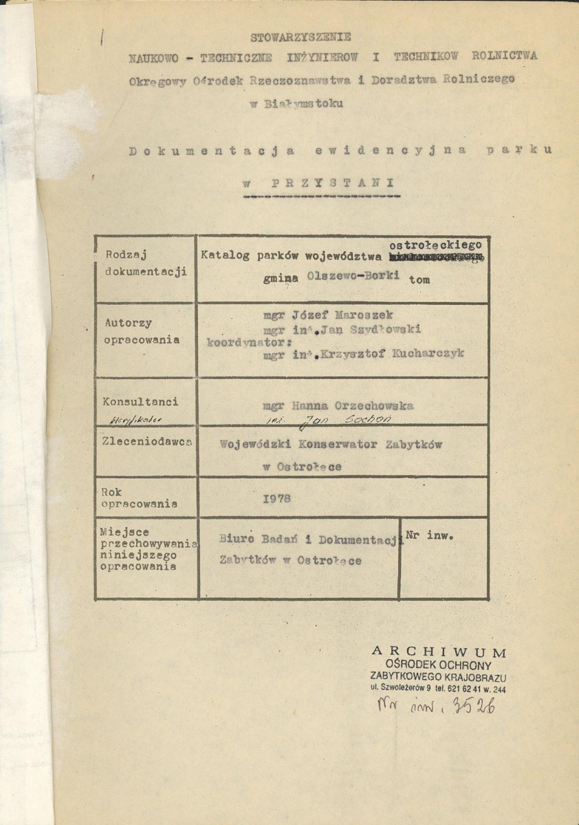 EP - Ewidencja parkowa, skan nr 4