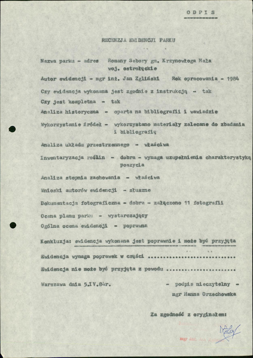 Ewidencja parkowa, skan nr 6