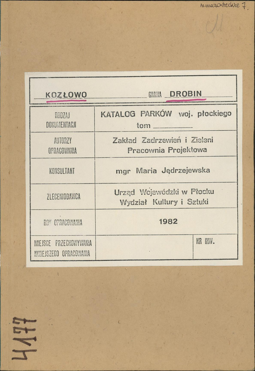Ewidencja parkowa, skan nr 1