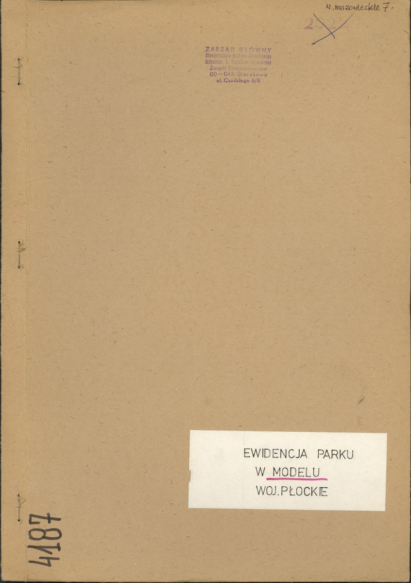 Ewidencja parkowa, skan nr 1