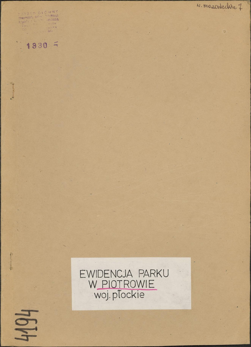 Ewidencja parkowa, skan nr 1