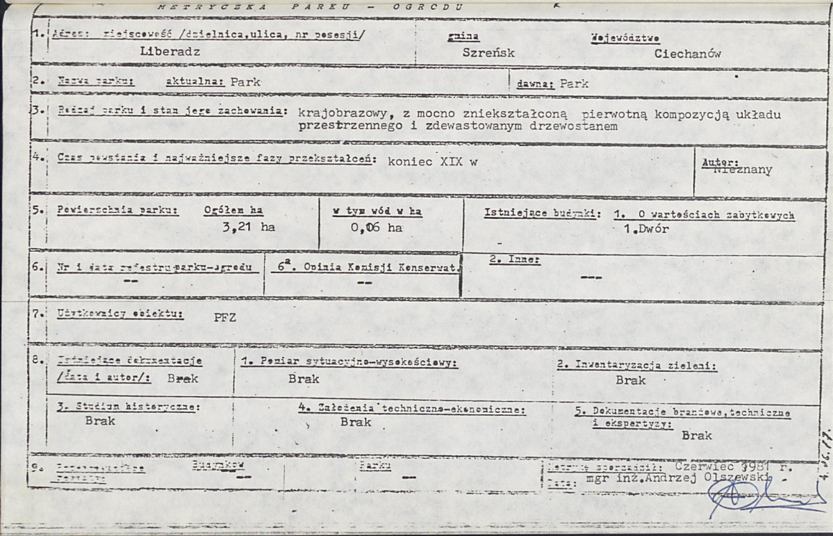 Ewidencja parkowa, skan nr 7