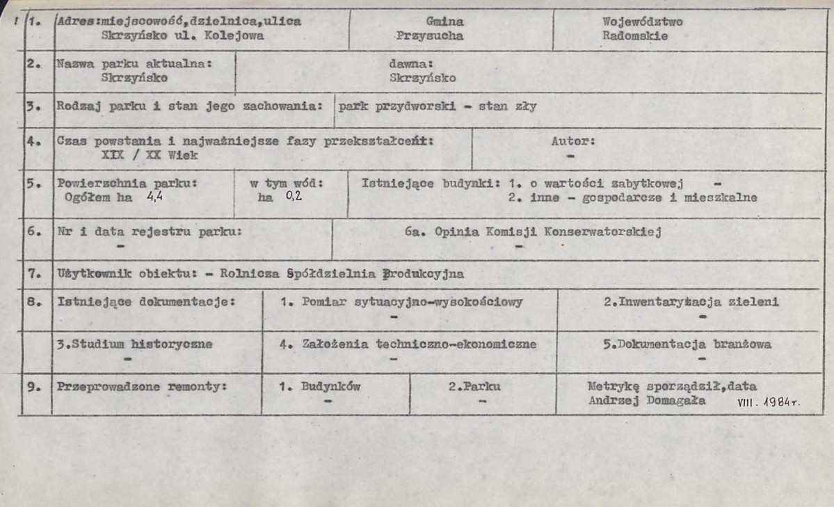 EP - Ewidencja parkowa, skan nr 6
