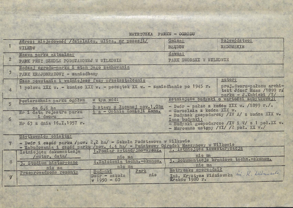 EP - Ewidencja parkowa, skan nr 9