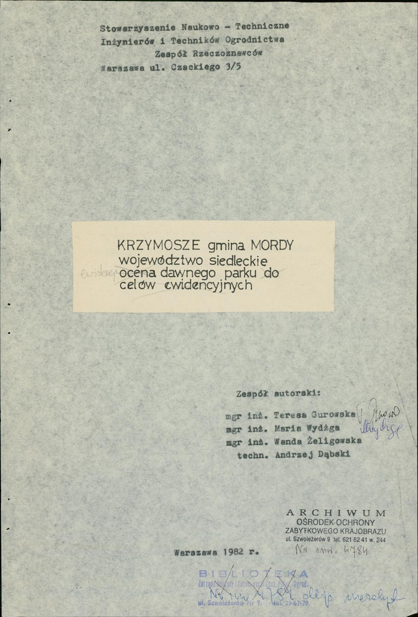 Ewidencja parkowa, skan nr 4