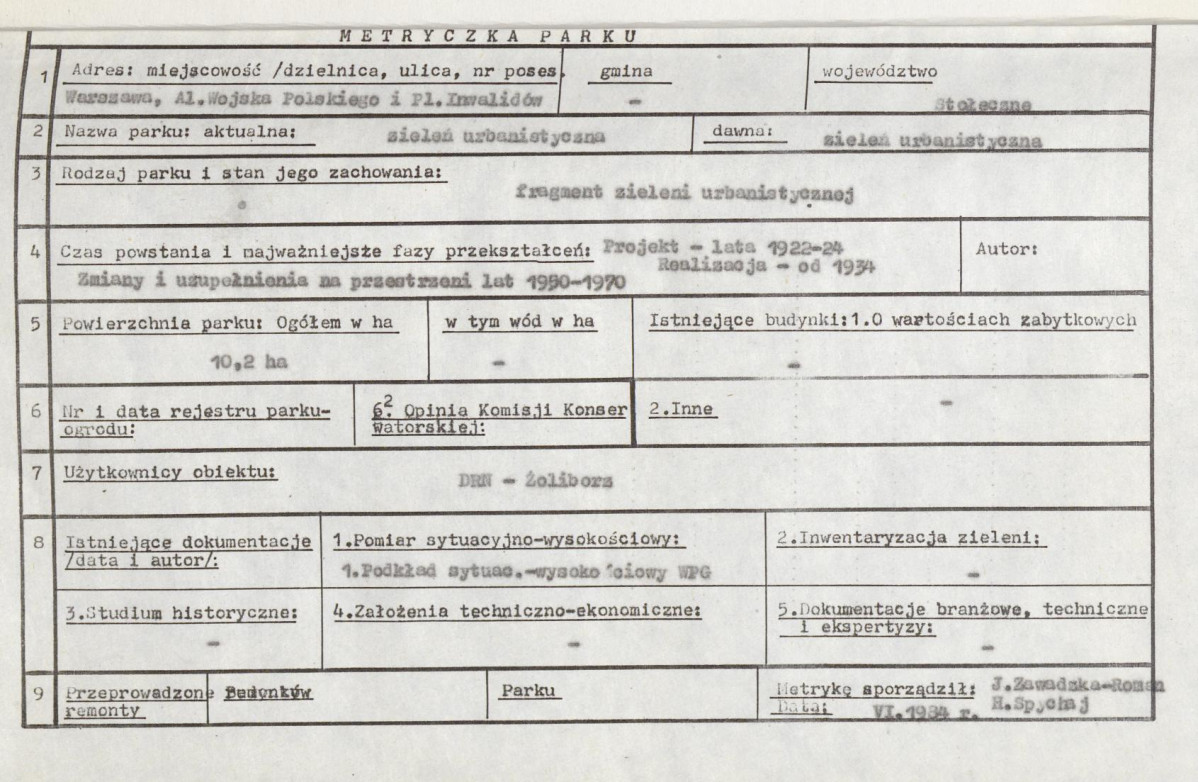 Ewidencja parkowa, skan nr 8