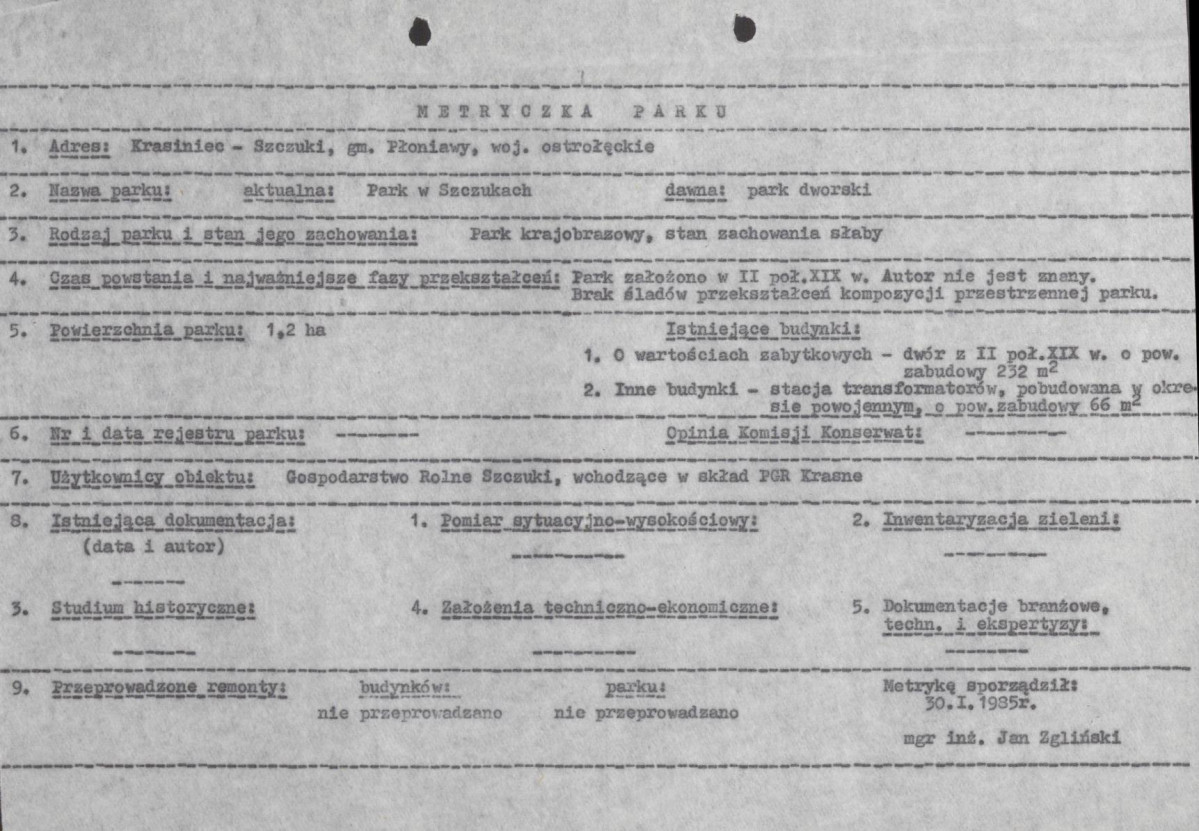 Ewidencja parkowa, skan nr 4
